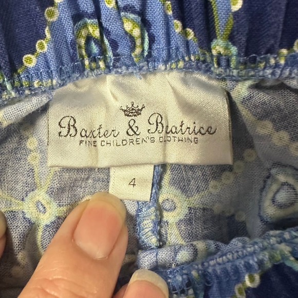 Baxter & Beatrice Blue and Green Geometric Pattern Outfit - Picture 4 of 7